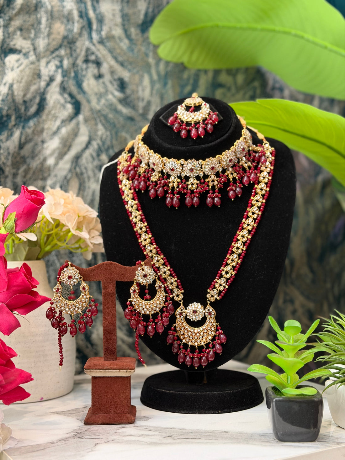 Ruby Red Bridal Set