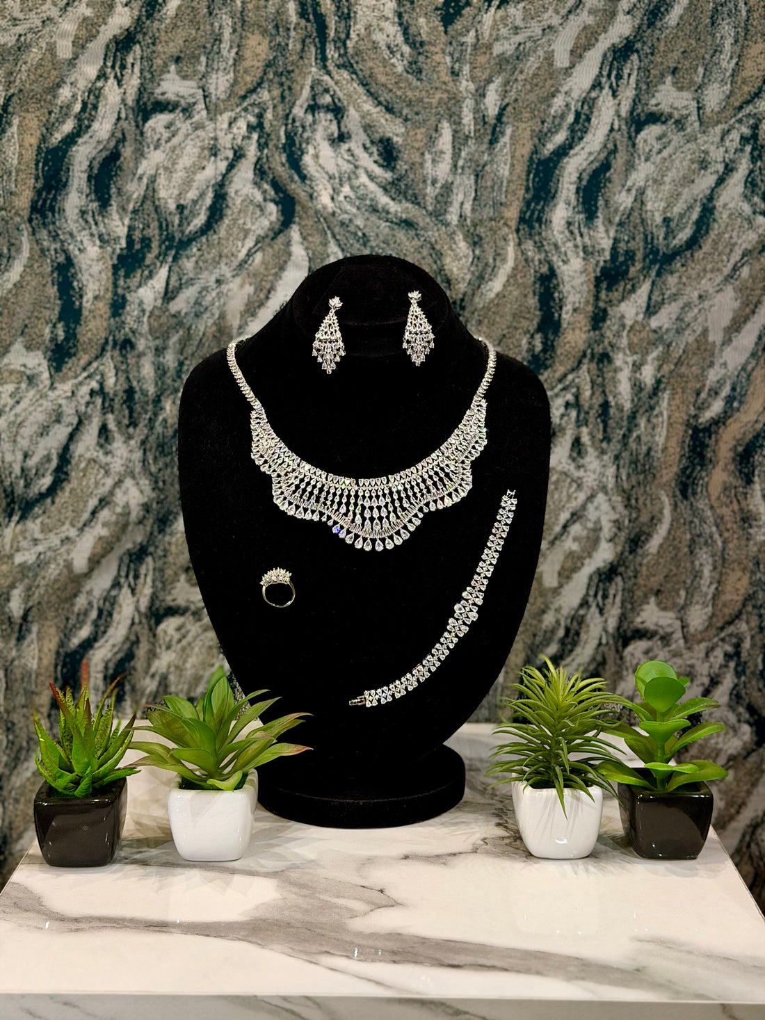 Silver bridal set