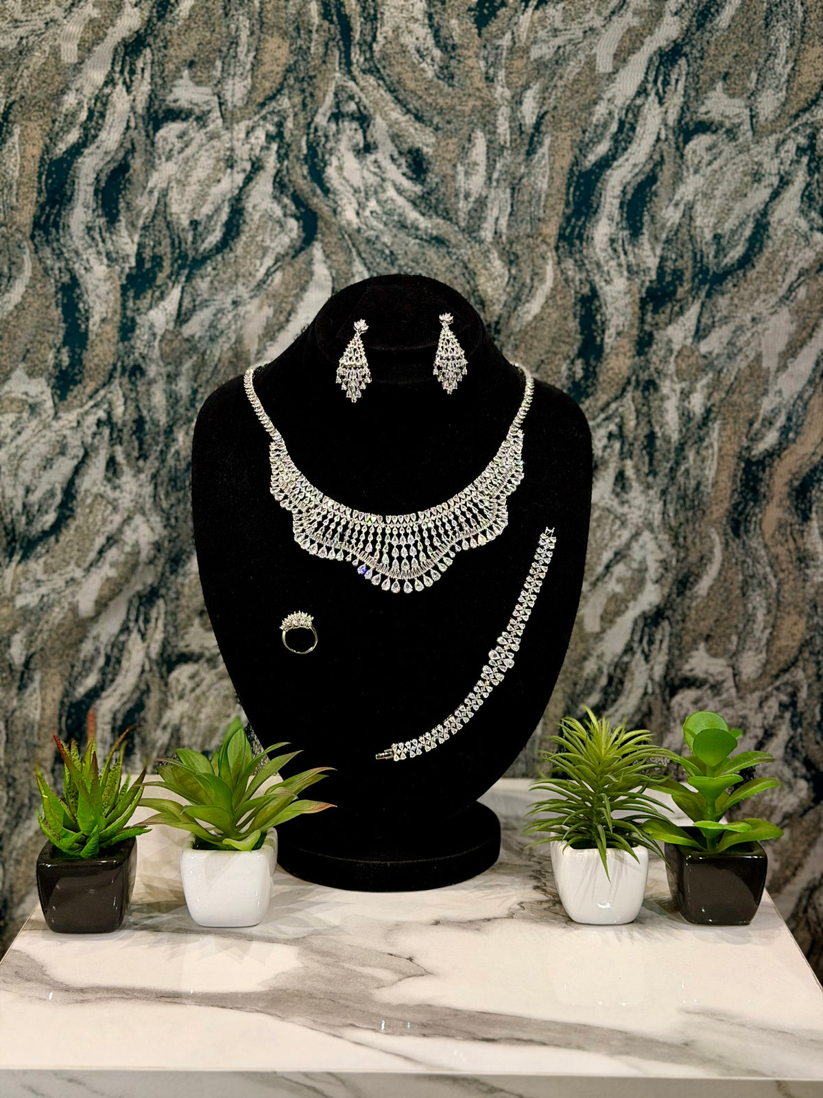 Silver bridal set