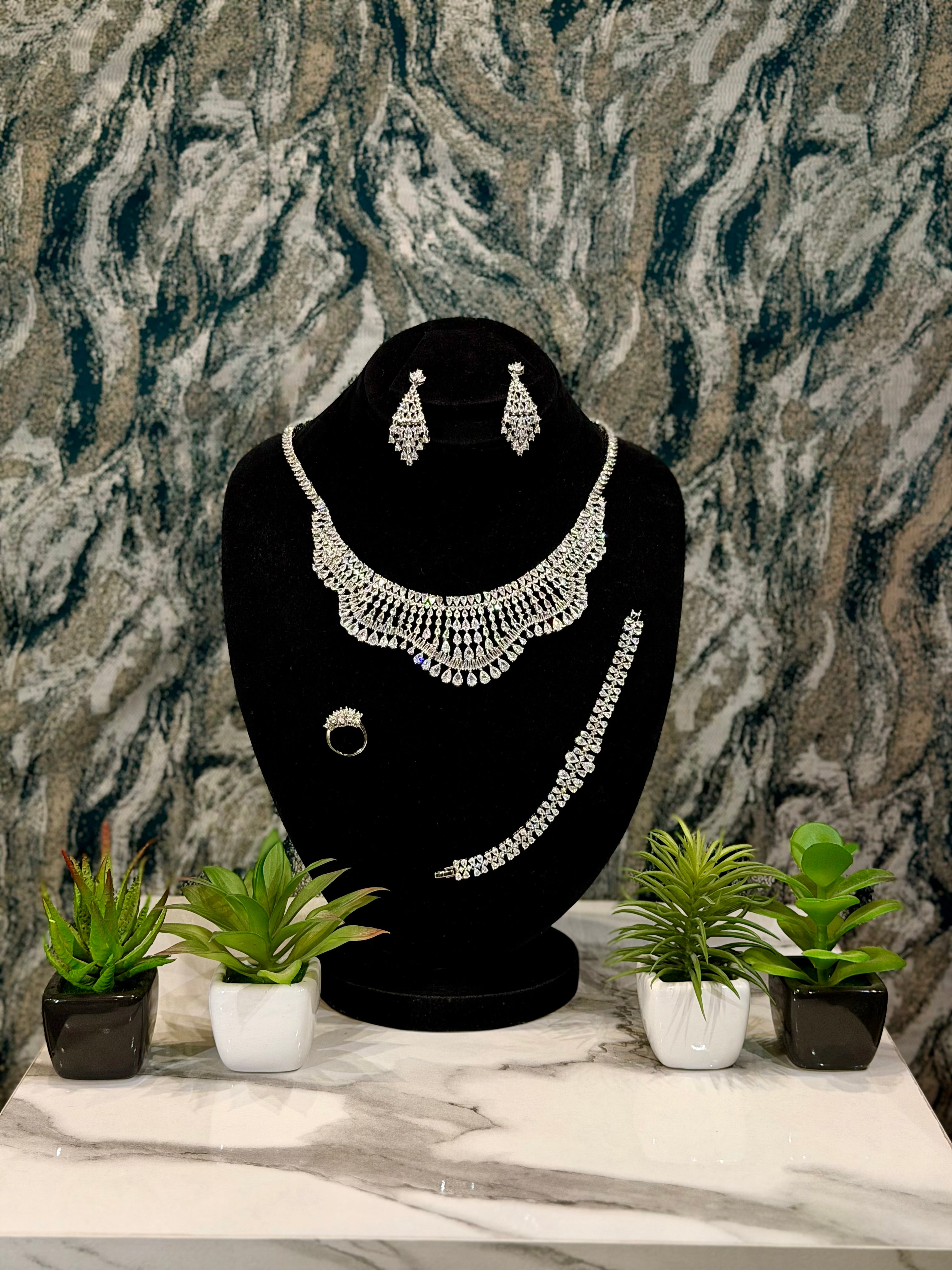 Silver bridal set