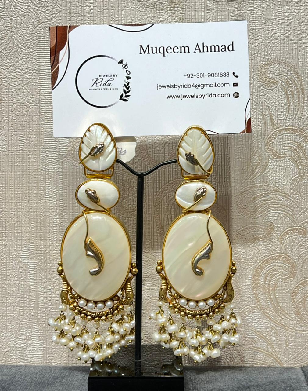 Hand-Craft White Pearl Earrings
