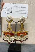 Handcrafted Bi-coloured Stone Earring