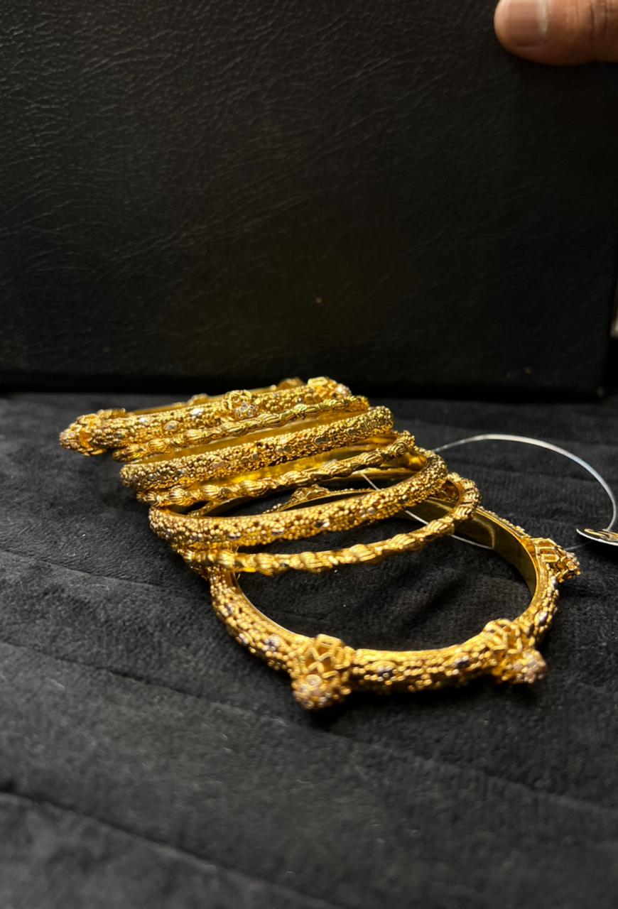 Gold-Polished Handmade Bangles