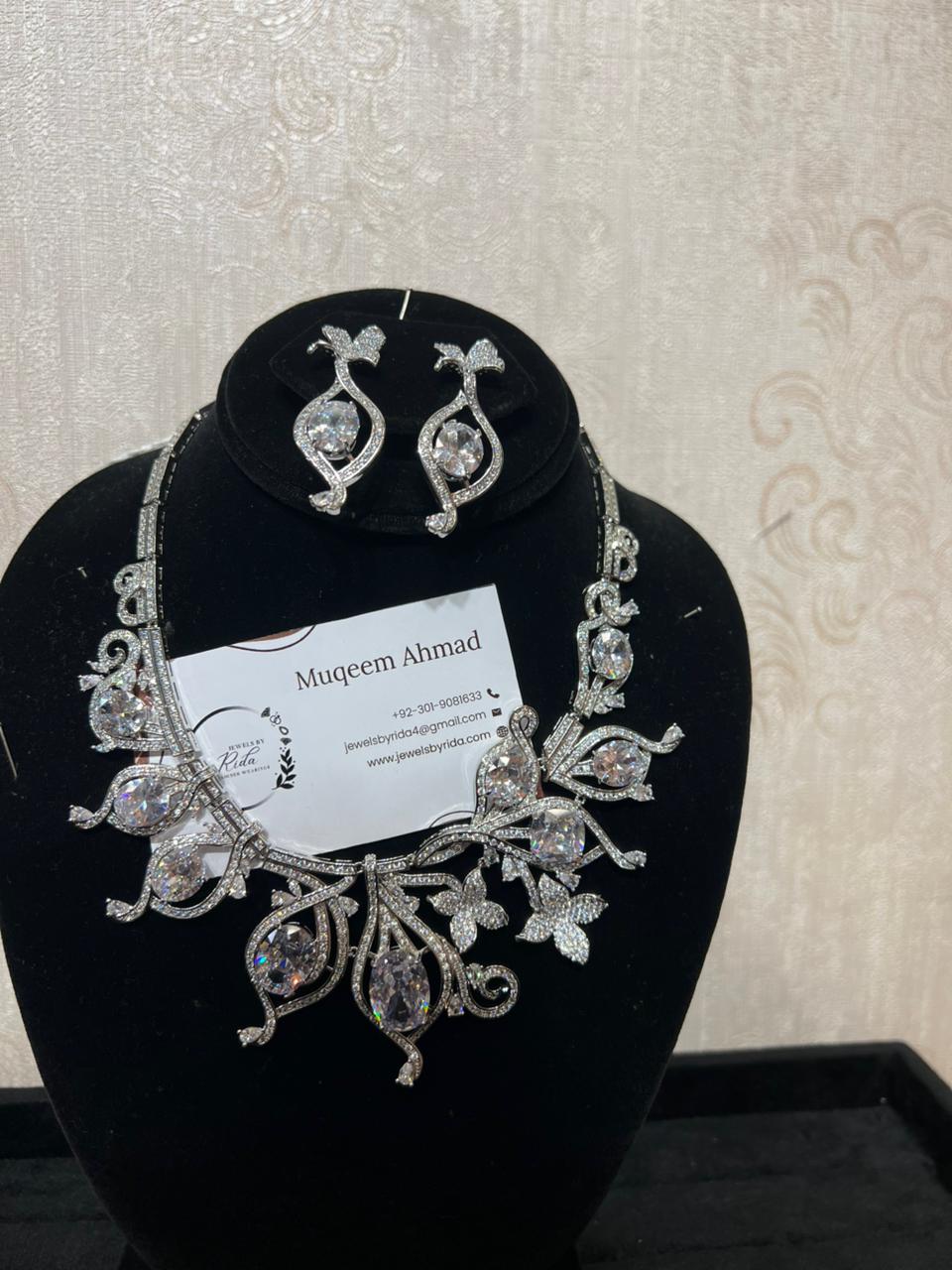 Luxury Silver Wedding Jewelry Set
