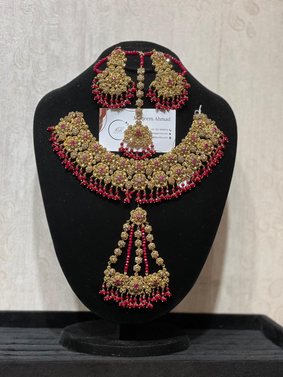 Royal Ruby Red Statement Jewelry Set