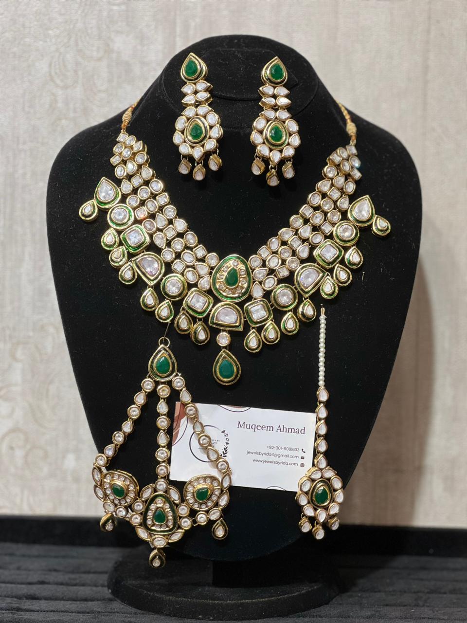 Emerald Green Kundan Bridal Set
