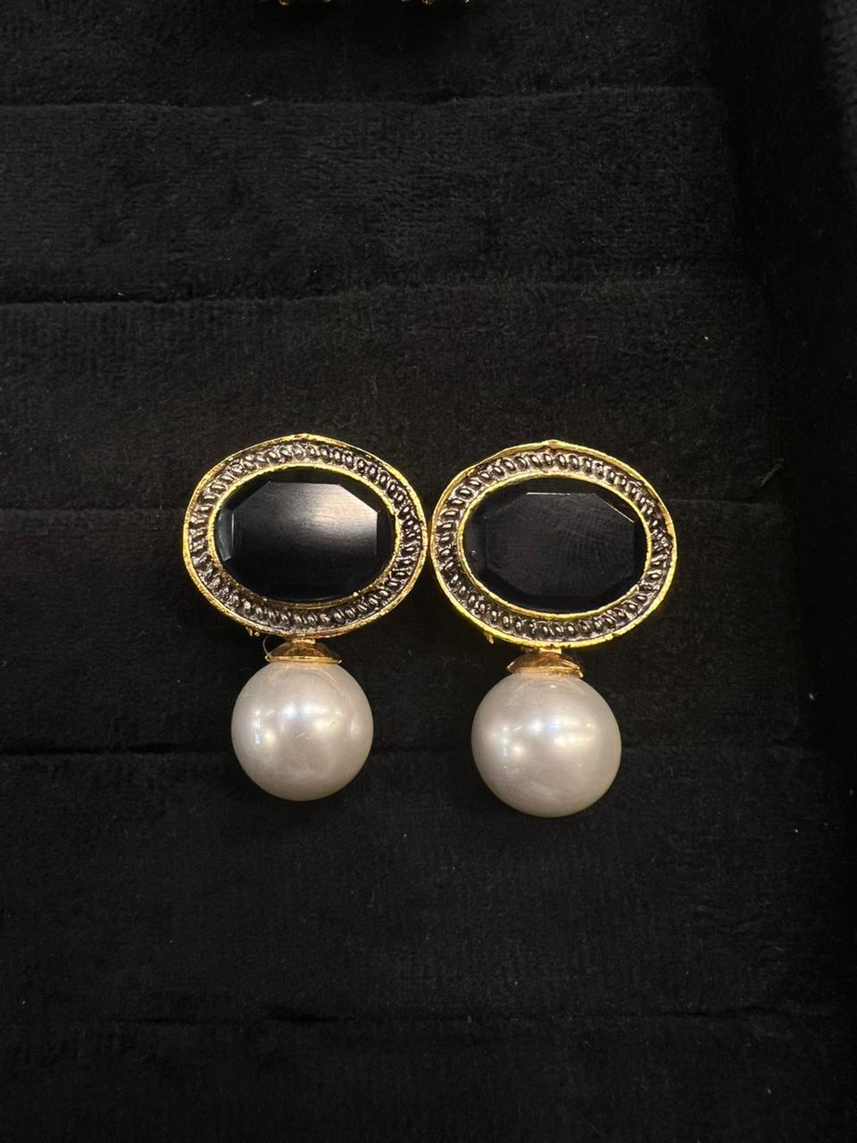 Black Stone Stud Tops